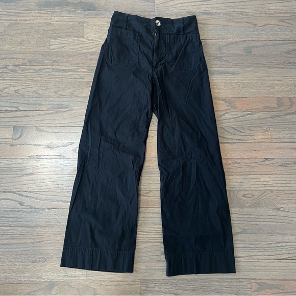 Maeve Pants - Maeve Colette Wide Pant Leg Crop Black Tailored Trouser Size 25